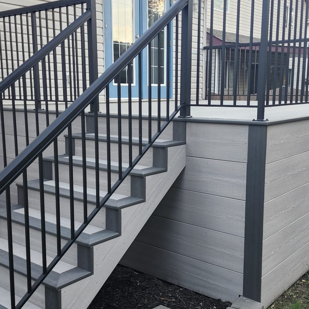 Beautiful Raised Composite Deck by Simply Decks in Edmonton